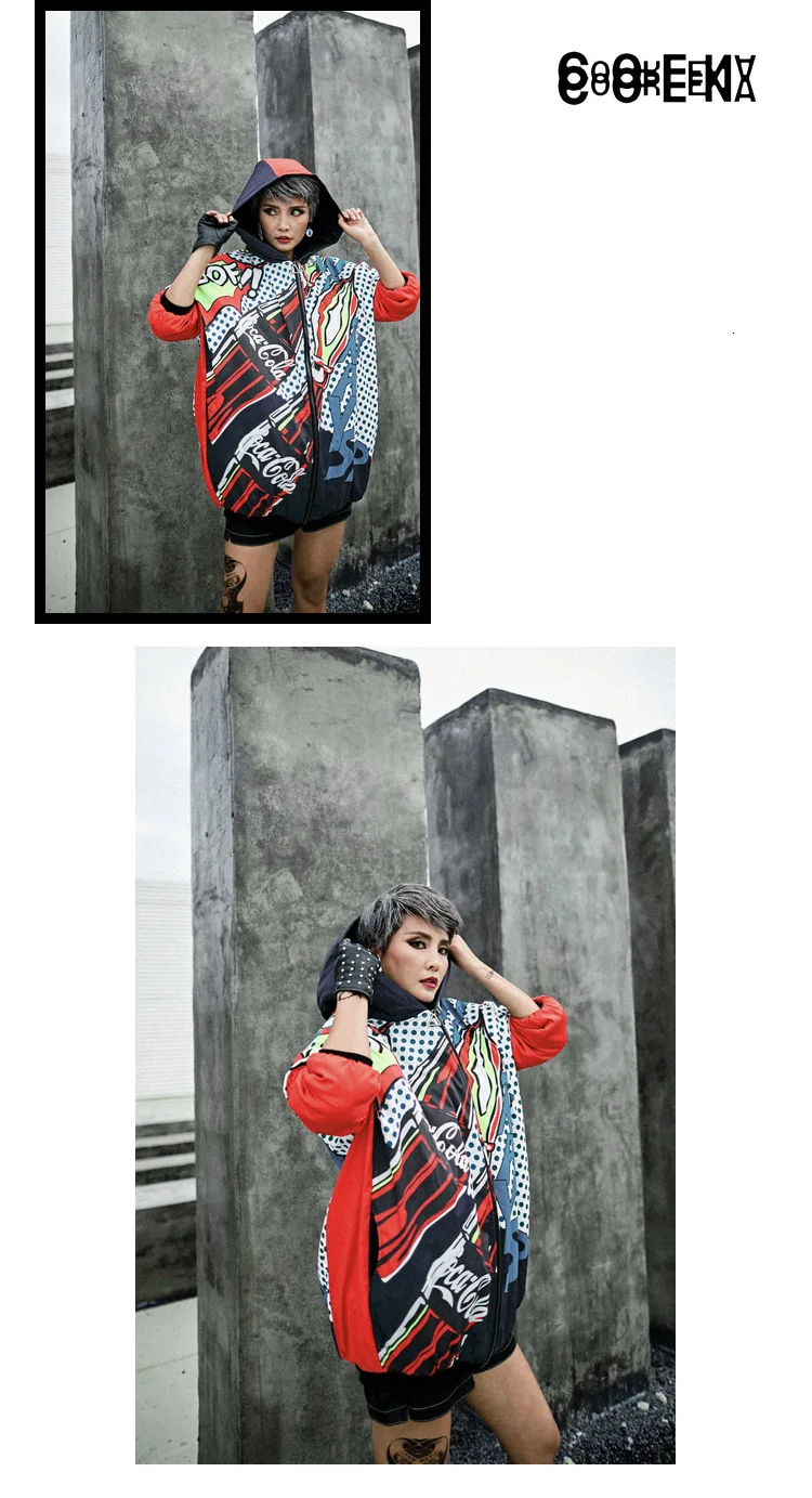 QING MO Plus Size Women Hooded Parkas Women Winter Thick Warm Parkas Female Letter Printed Cotton Padded Coat Loose ZQY2398