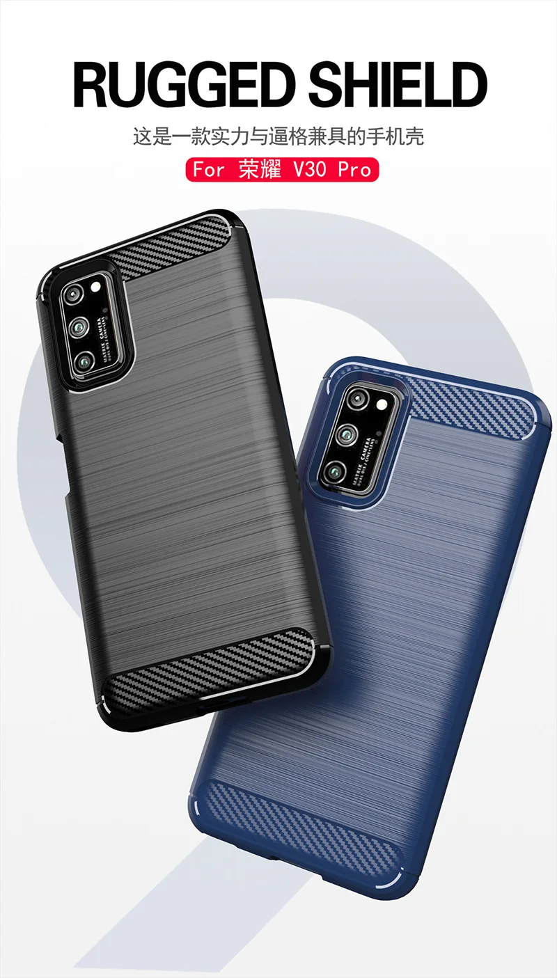 Чехол для huawei Honor V30, матовый Силиконовый чехол из углеродного волокна для huawei Honor V30 Pro