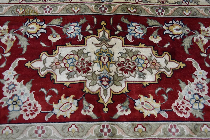 8'X10' большой персаиновый медальон ручной работы Шелковый домашний ковер ручной вязки