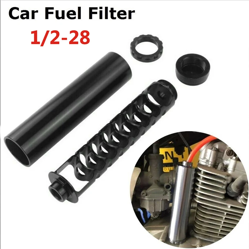 

Vehemo 1/2-28 Single Core Tube Alloy Fuel Filte Car Fuel Filter Solvent Spiral Strainer Auto for Automotive Filters Tool