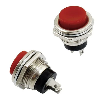 

5 x Momentary SPST NO Red Round Cap Push Button Switch AC 125V 3A