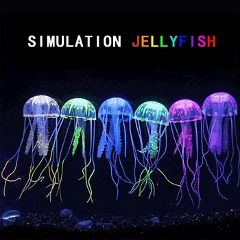 

1pc Artificial Jellyfish Fish Tank Aquarium Luminous Fake Jellyfish Glowing Effect Floating Jellyfish Landscape Decoration