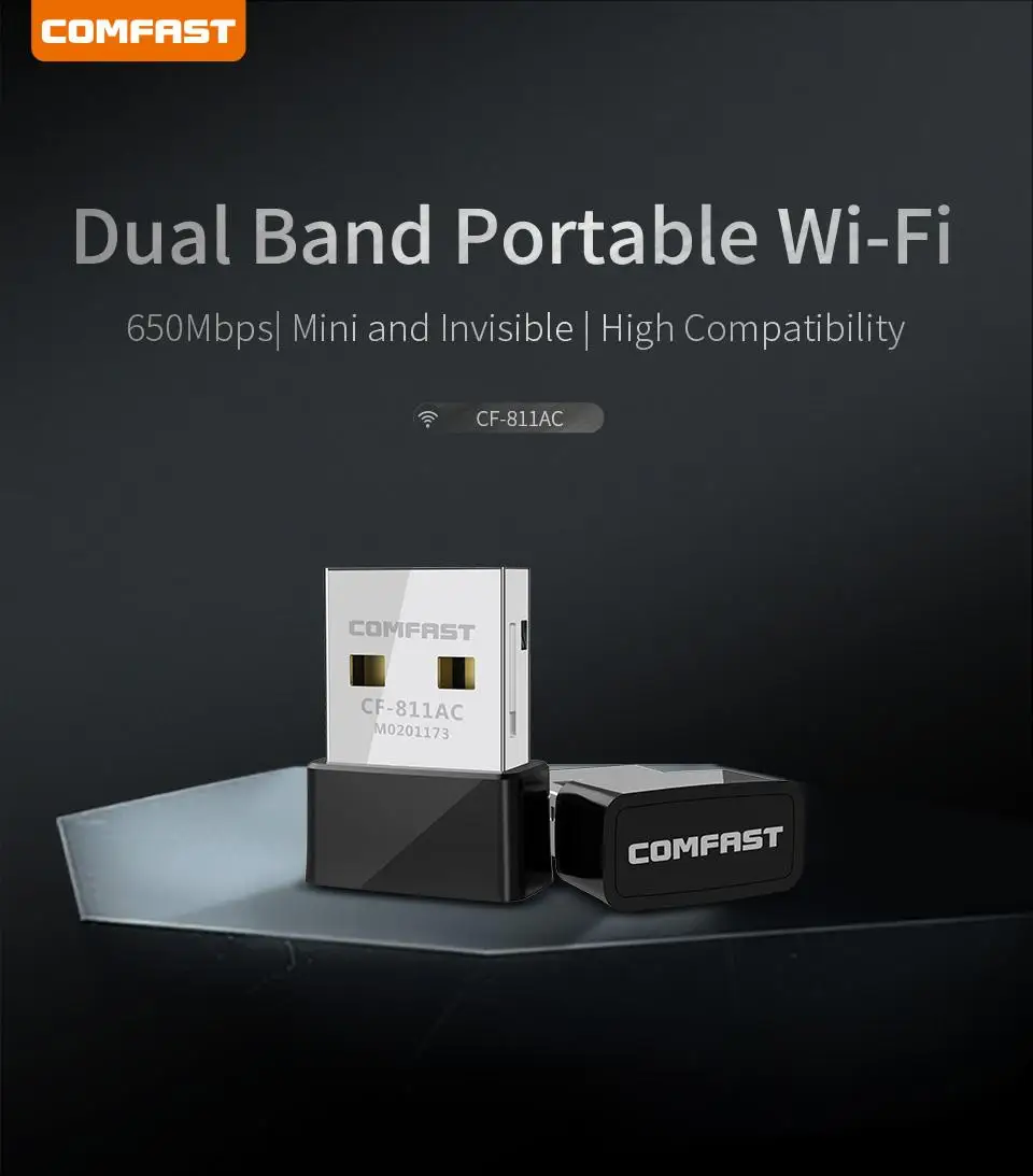 CF 811AC 650Mbs USB беспроводной адаптер 2 4G & 5G Wifi высокоскоростная сетевая карта RTL8811