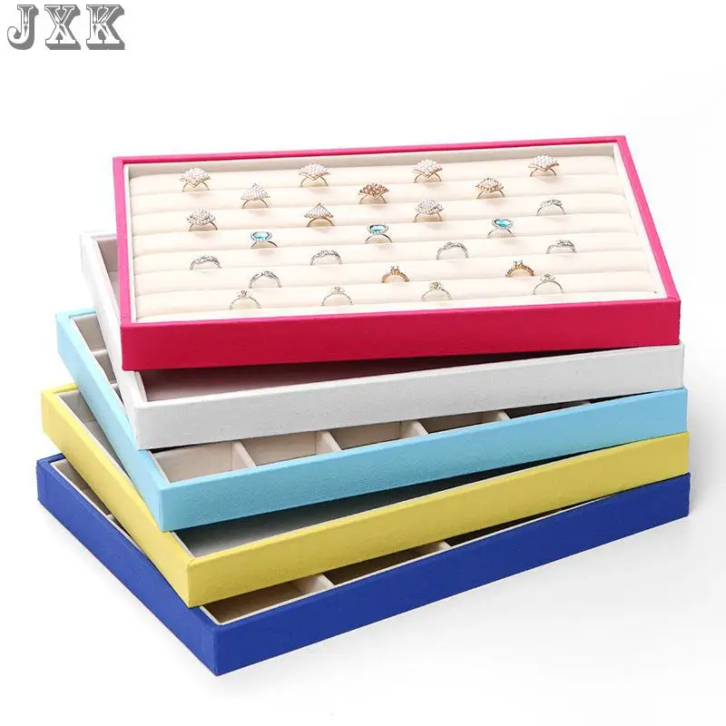 

Exquisite and colorful cotton and linen look at the goods tray ring pendant display props necklace color jewelry tray ornaments