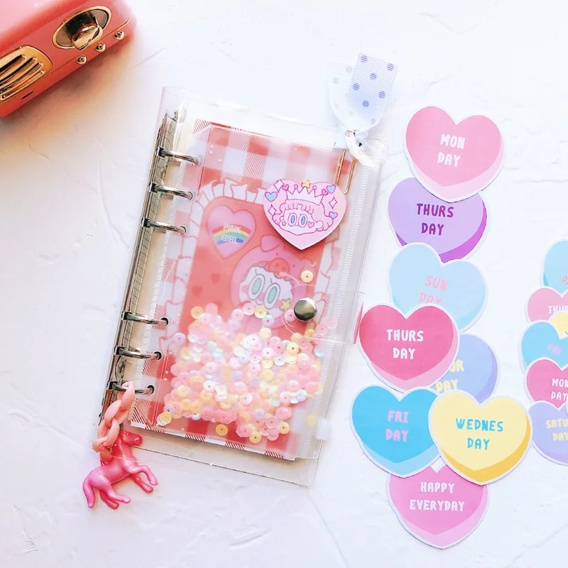 A6 ПВХ Kawaii Ins сетка внутренние страницы Дневник путешествия записная книжка