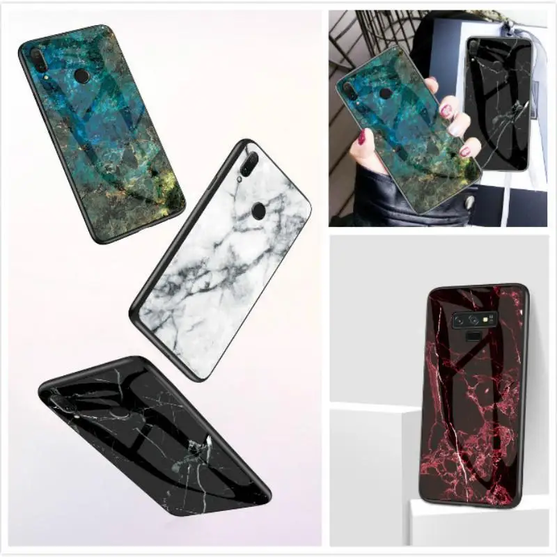 

Tempered Glass Case For Xiaomi Redmi Note 7 6 5 Pro Redmi 5 Plus Mix 2 2S 6X Cover On Mi 9 SE Mi 8 Lite A1 A2 Play Marble Cover