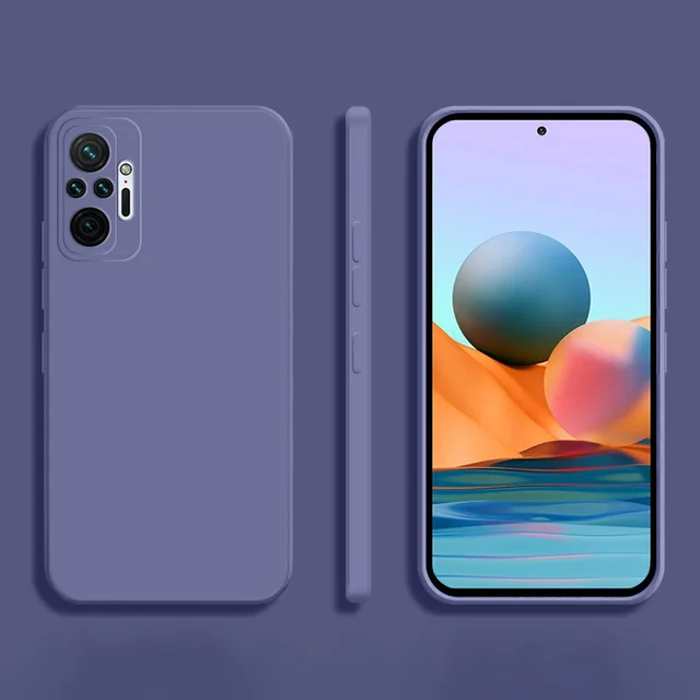 Funda Square Phone Case for Xiaomi Redmi Note 10 Pro Max 10S 10T Original Funda Note10 S T 4G 5G Liquid Silicone Soft Back Cover Gray