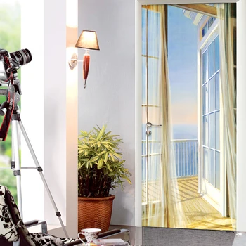 

3D Renovation Decal Self Adhesive Balcony Landscape Picture Home Decoration Waterproof Print Art For Living Room Door Sticker