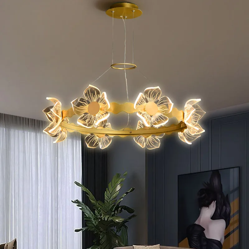 

Lotus modern dining room chandelier beautiful warm living room lamp bedroom lamp North European Italian luxury Chandelier