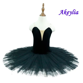 

Black swan Performance Ballet Tutu Practice without decorations 7 layer tulle pancake tutu classical ballet leotard dress 18044E