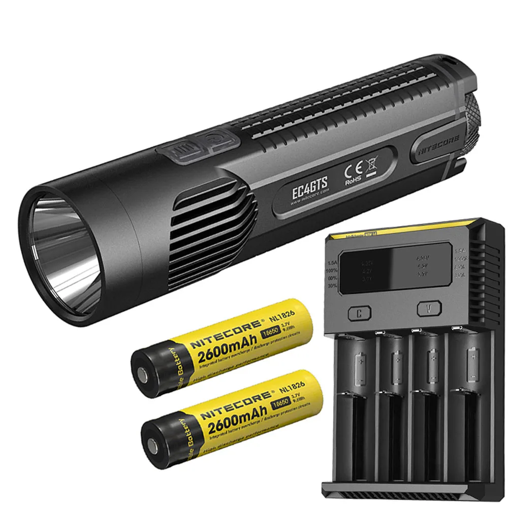 NITECORE EC4GTS фонарик комплект Cree XHP35 HD max 1800 люмен луч бросок 396 м Открытый тактический фонарь Портативный фонарик - Испускаемый цвет: EC4GTS NL1826 I4