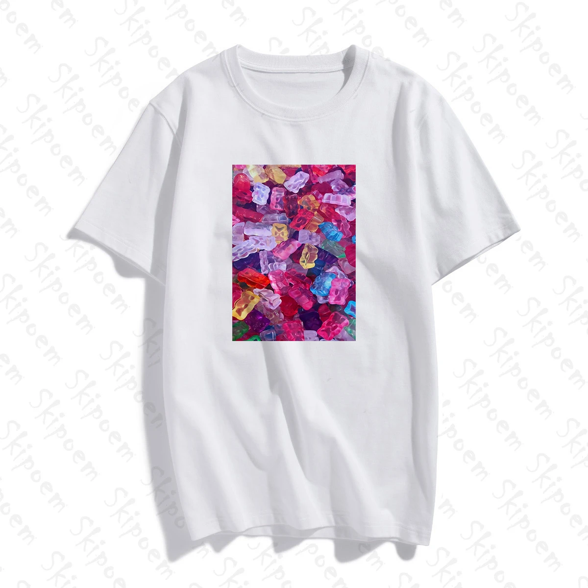 Красочная футболка женская Tumblr Готическая винтажная хлопковая Футболка в стиле