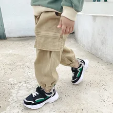 Штаны для мальчиков г. Осенняя одежда новые стильные повседневные детские штаны в Корейском стиле детские брюки детский комбинезон
