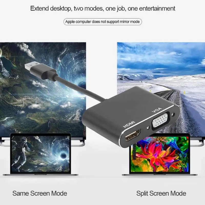 Горячая конвертер кабель Многофункциональный USB3.0 концентратор USB к HDMI VGA адаптер док-станция конвертер кабель для ноутбука