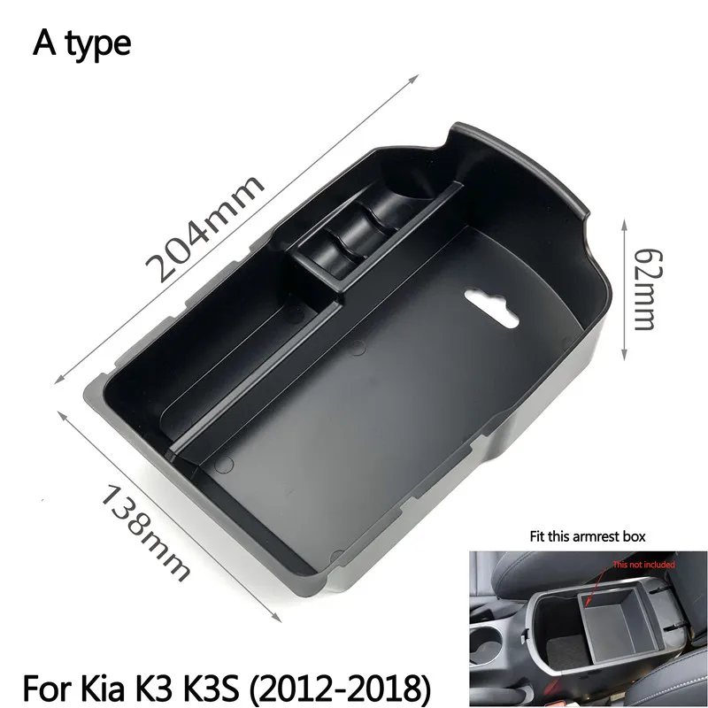 Автомобиль Стайлинг Аксессуары центральный подлокотник коробка для хранения для Sportage K2 RIO K5 KX3 KX5 KX7 K3 K3S K4 Borrego Mohave Forte Sorento - Название цвета: A FOR K3 2012-18
