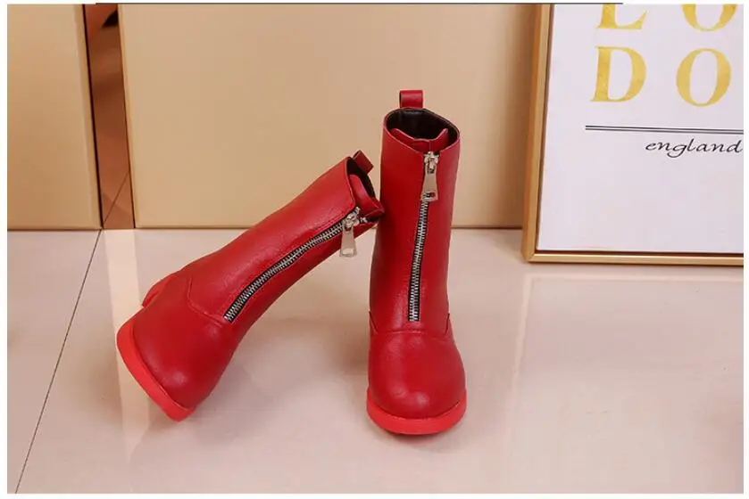 MHYONS/Обувь для девочек кожаные сапоги Chaussure Enfant детские ботинки для девочек и мальчиков зимняя обувь детские резиновые сапоги из искусственной кожи Высокие сапоги