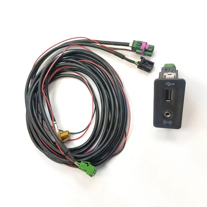 Car interior MIb Carplay Media AUX USB Install Plug Socket Adapter With