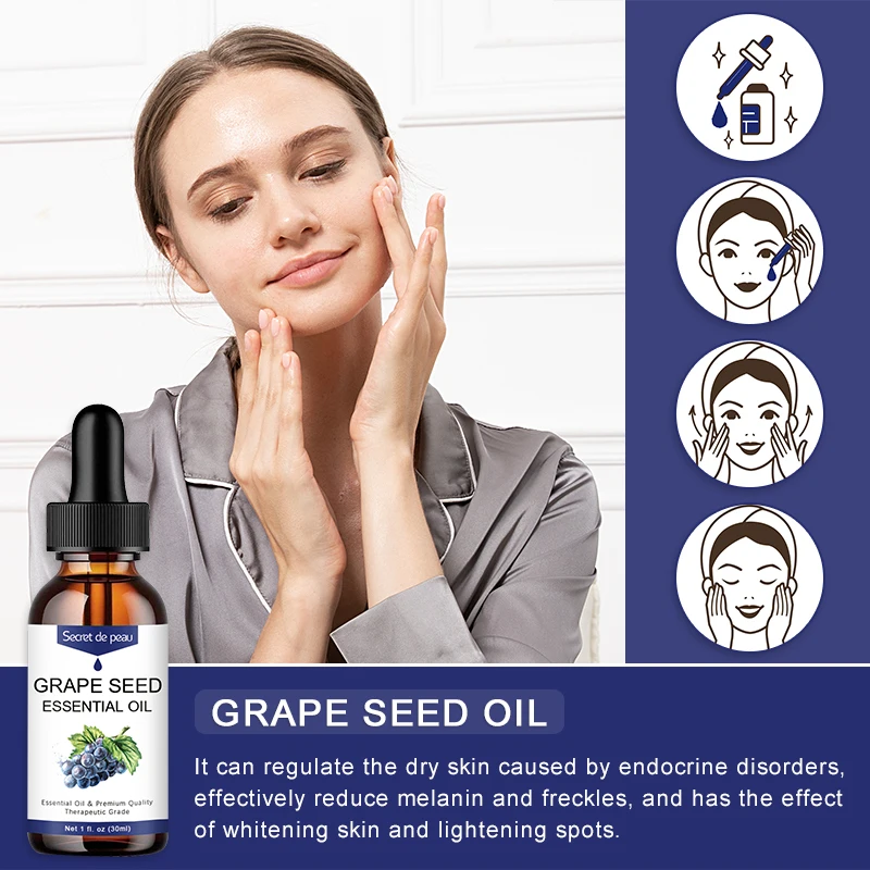 Pure Natural Grapeseed Oil Cold Pressed Grape Seed Extract Essential