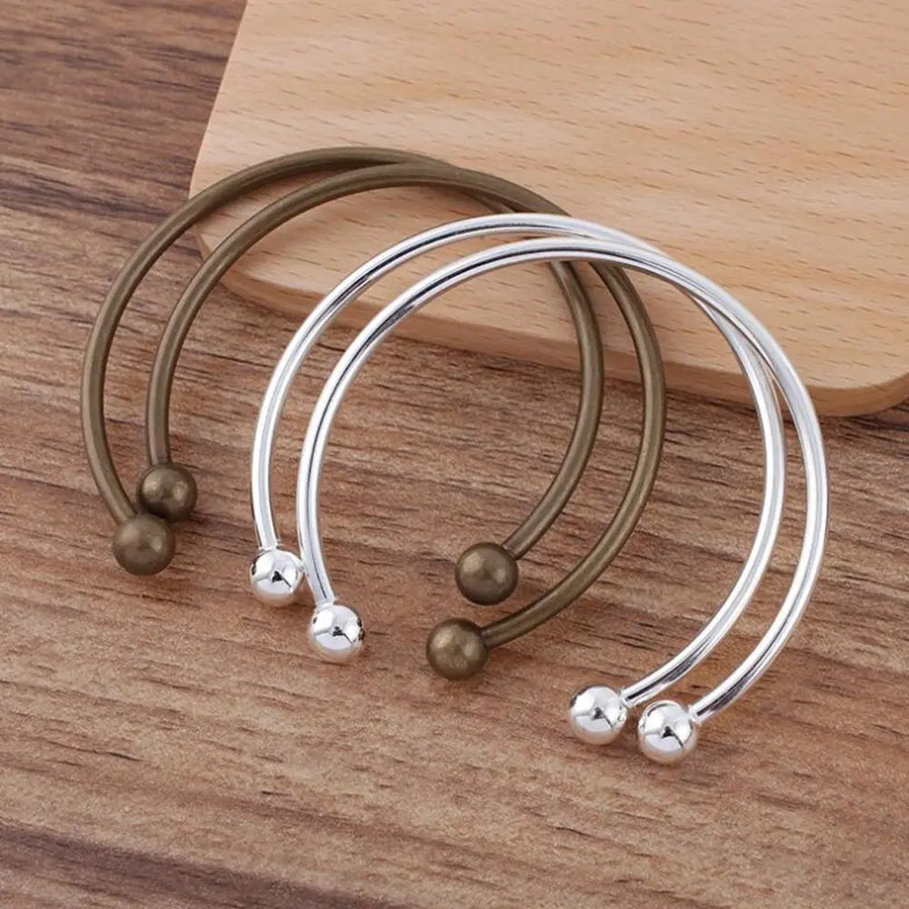 

50pcs Charm Bangle 60mm diameter round head can be twisted open Wire Bangle Wrist Bracelet