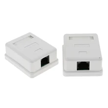 

2022 6Pieces Single Port 8P8C RJ45 Cat5e Network Cable Wall Surface Mount Box Adhesive