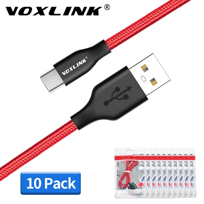 VOXLINK USB Type C кабель 10 шт. в упаковке для xiaomi redmi Huawei Быстрая зарядка Samsung Galaxy S9 S8
