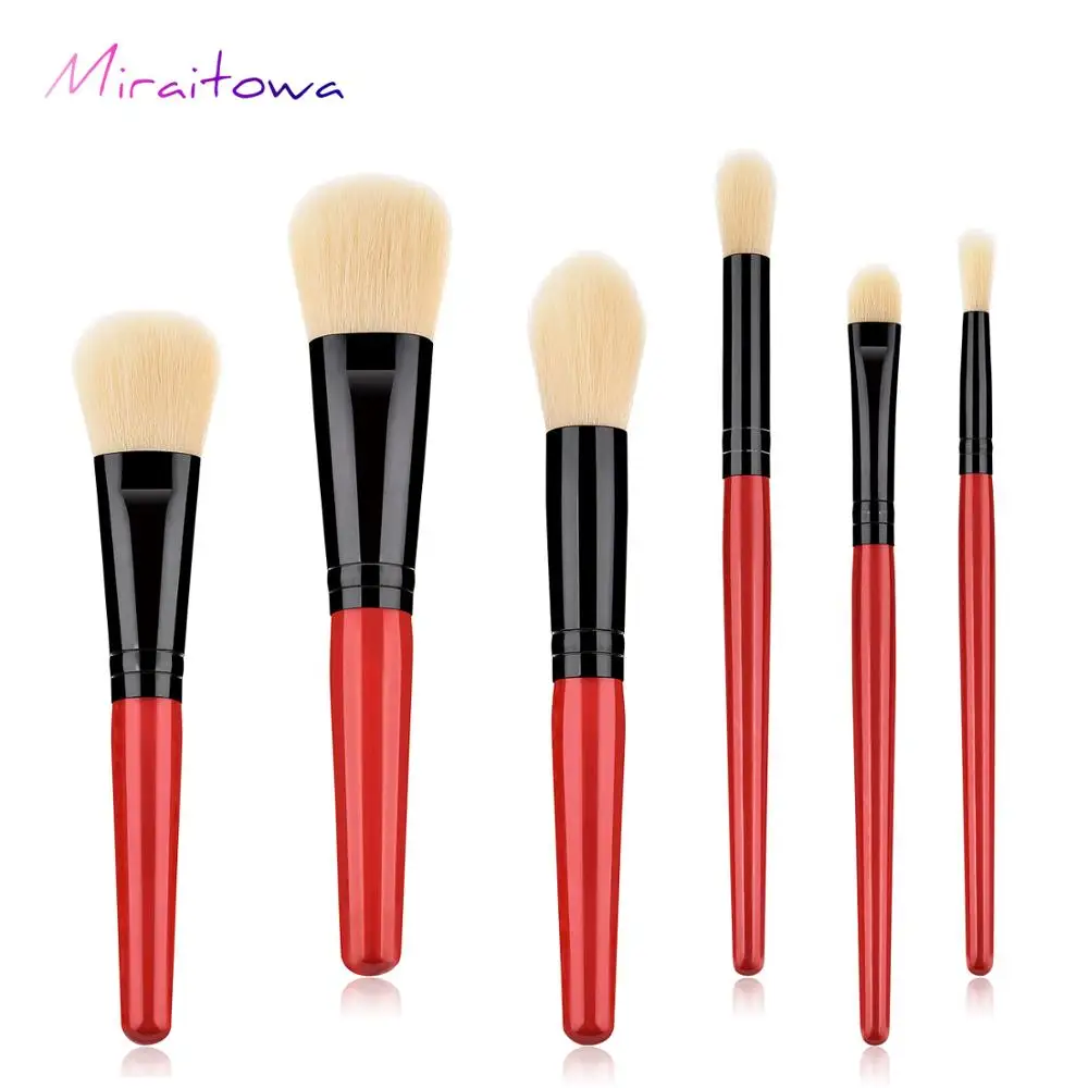 6Pcs Make Up Brushes Professional Foundation Powder Eye Shadow Blending Brush Pincel Maquiagem Red Handle Makeup Brush Set Kit