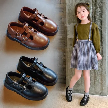 

AAdct 2020 girls shoes new fashion autumn little kids shoes for girls student soft sole children leather shoes