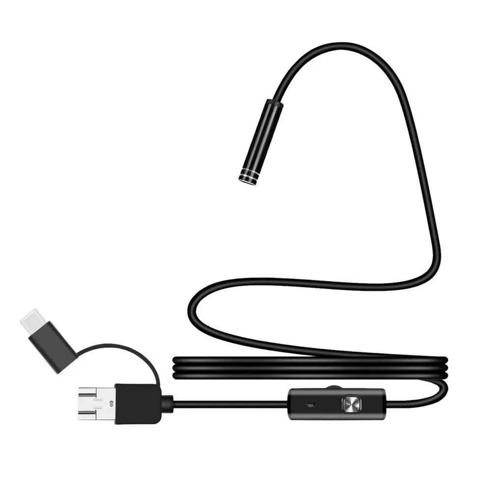 LESHP 7 мм Micro USB Type-c 3-в-1 компьютерный эндоскоп бороскоп Водонепроницаемая микро-usb