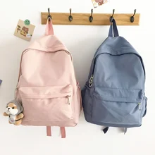 Sen Department large capacity solid color schoolbag female Korean version Harajuku ulzzang College Student Backpack high school