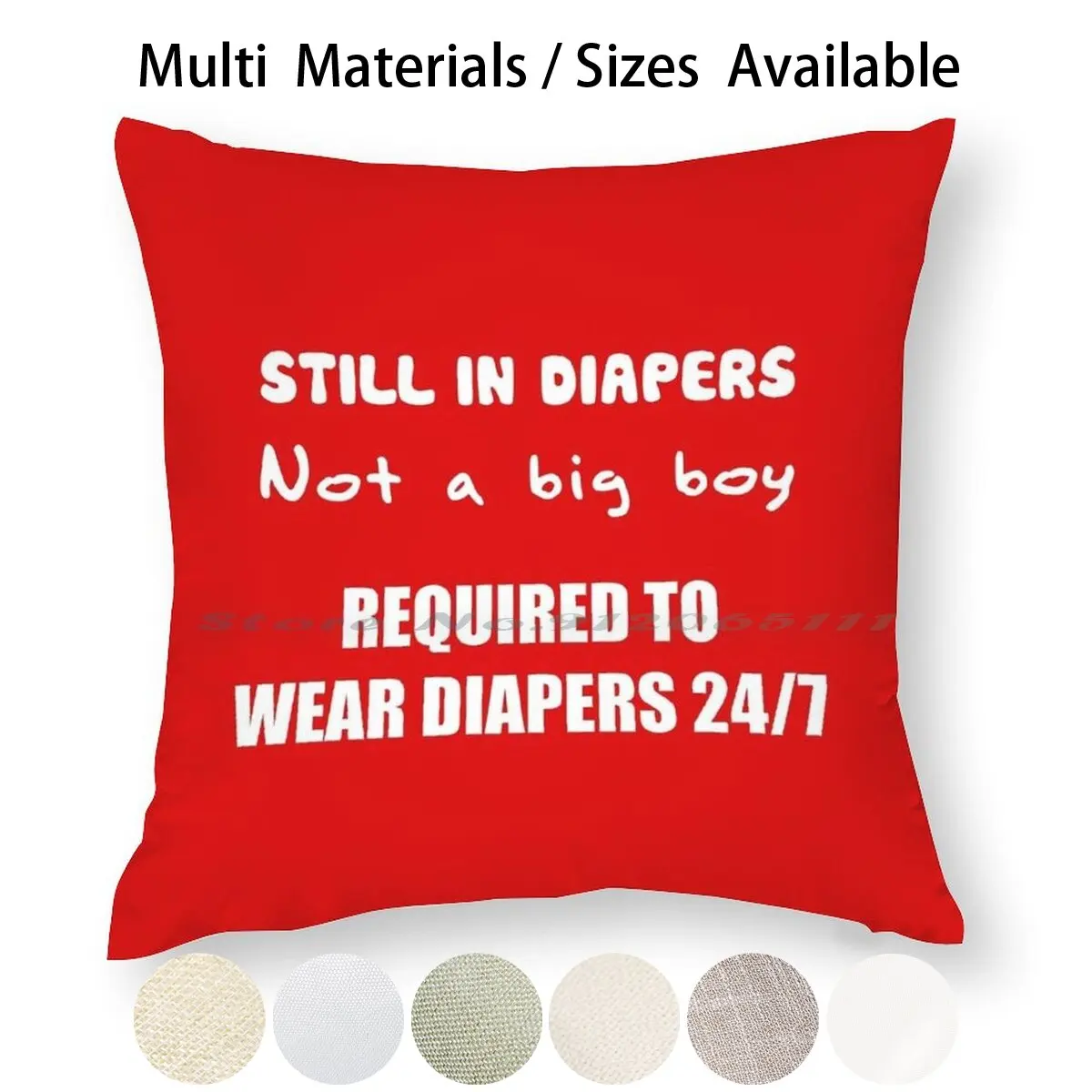 Not A Big Boy Pillow Case Throw Pillow Cover Cotton Linen Flax Abdl