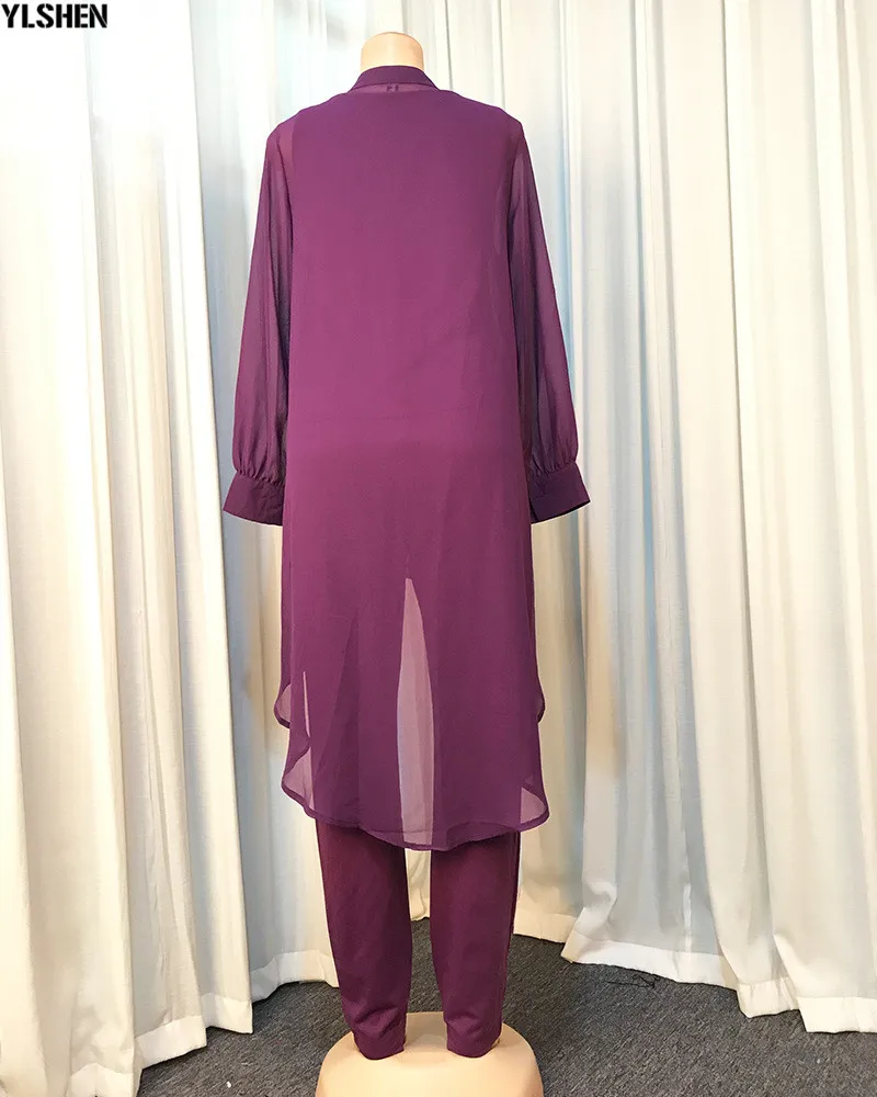 3 Piece Set African Dresses for Women Dashiki Button Diamond African Dress Bodycon Top + Pants Clothes Plus Size Africa Clothing 10