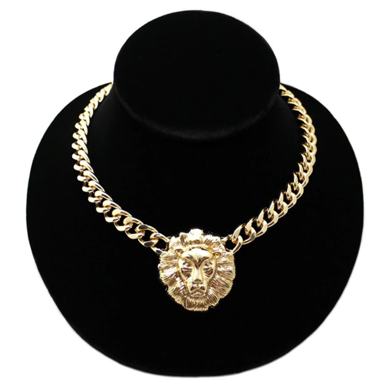 Hyperbole Big Lion Pendants Necklaces for Women Queen avatar Chains Necklace Star Street Shot Statement jewelry Z943 | Украшения и