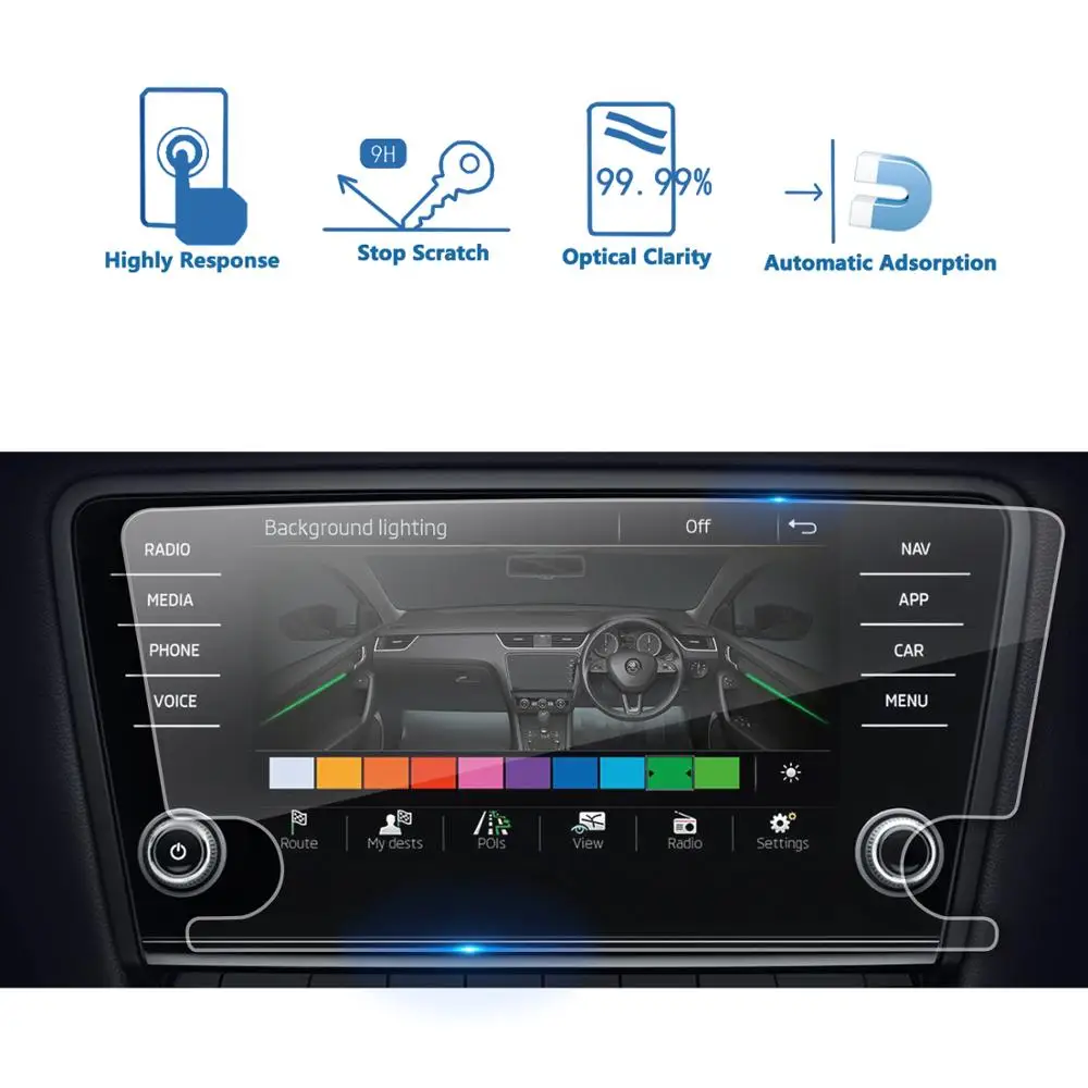 Lfotpp For Octavia Amundsen/columbus 2018 2019 Car Multimedia Radio Display  Screen Protector Auto Interior Protective Sticker - Interior Mouldings -  AliExpress
