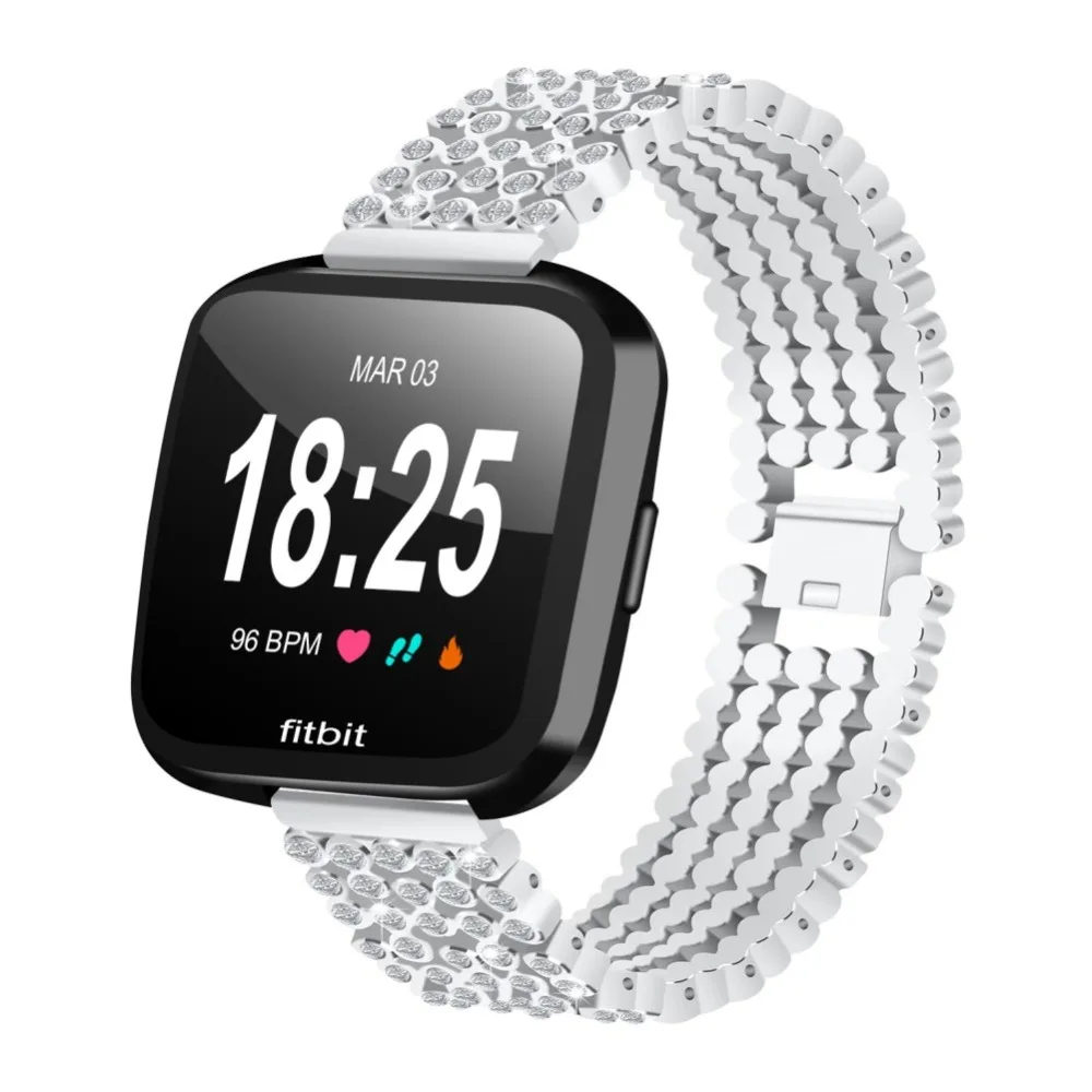 Сменный ремешок со стразами для Fitbit Versa Регулируемый Блестящий Алмазный Браслет для Fitbit Versa Smartwatch аксессуары