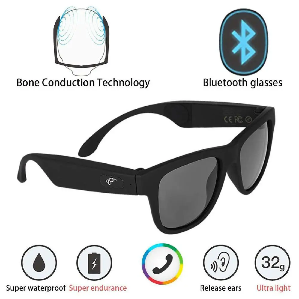 

G1 Smart Bluetooth Glasses Bone Conduction Headphone Ear Carer Touch Panel Filter UV Ray Sunglasses Bluetooth 4.0 Headset
