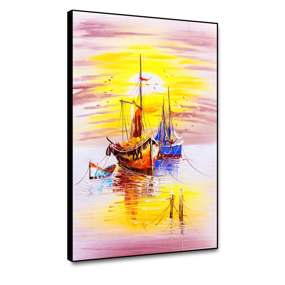 Sea a Sailboat Sunrise Scenery Canvas Painting Calligraphy Poster And Print Home Decor Picture for Living Room Bedroom Bathroom Sea a Sailboat Sunrise Scenery Canvas Painting Calligraphy Poster And Print Home Decor Picture for Living Room Bedroom Bathroom