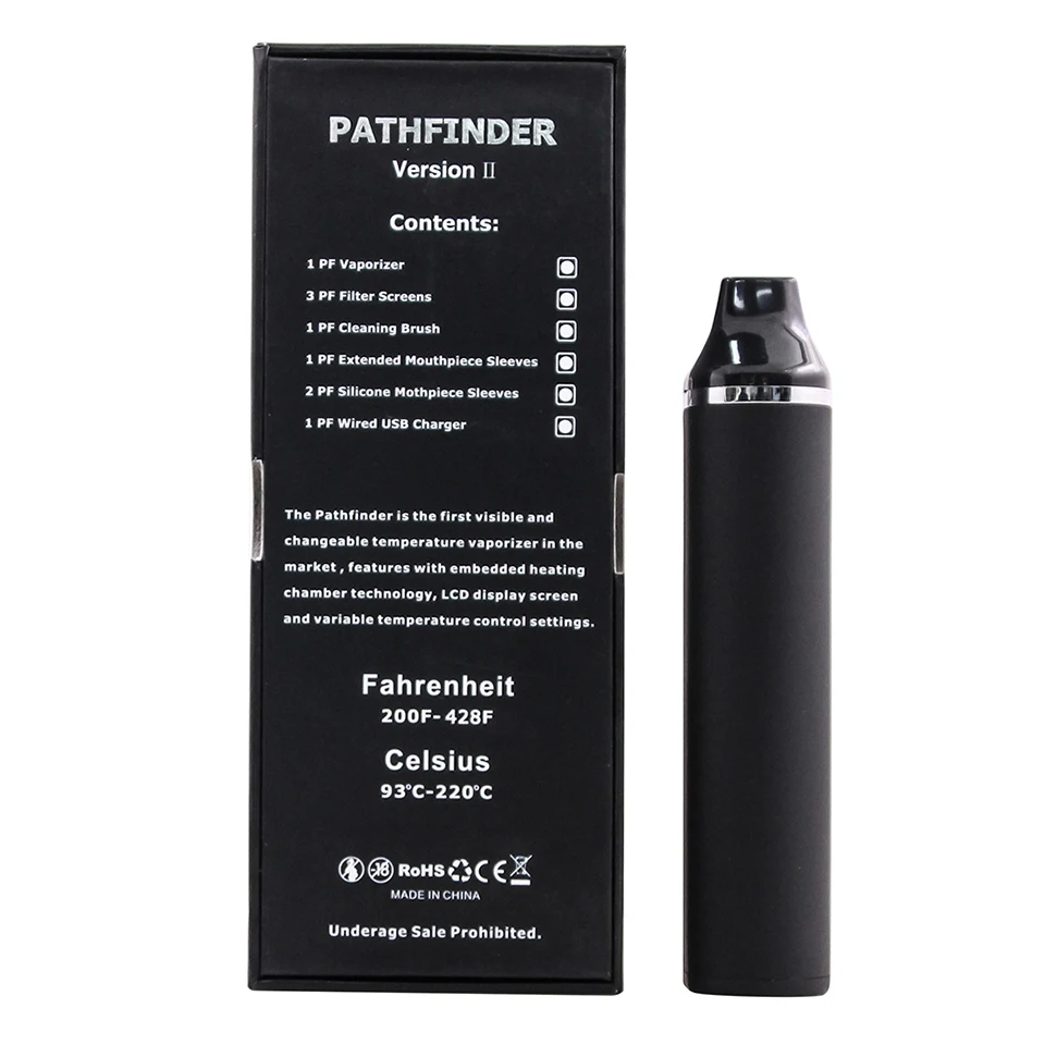 Original Pathfinder V2 II Dry Herb Vaporizer Pathfinder II Vape Pen 2200mAh battery electronic cigarette Kit Herbal Vaporizer (4)