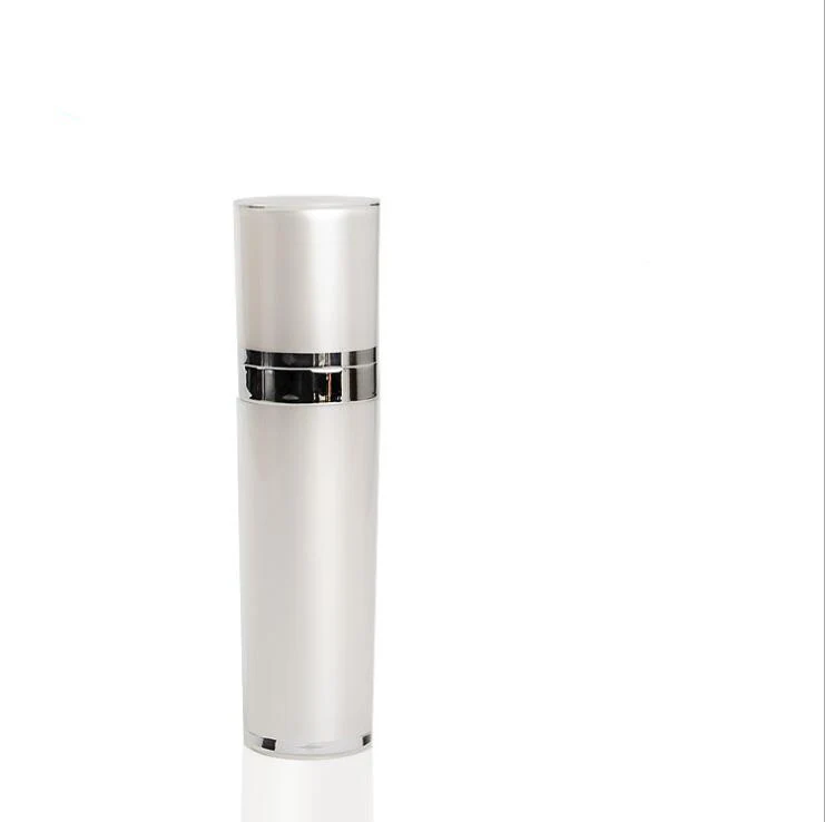 50ML pearl white silver pump cone-shape acrylic bottle for serum/lotion/emulsion/foundation cosmetic packing plastic bottle