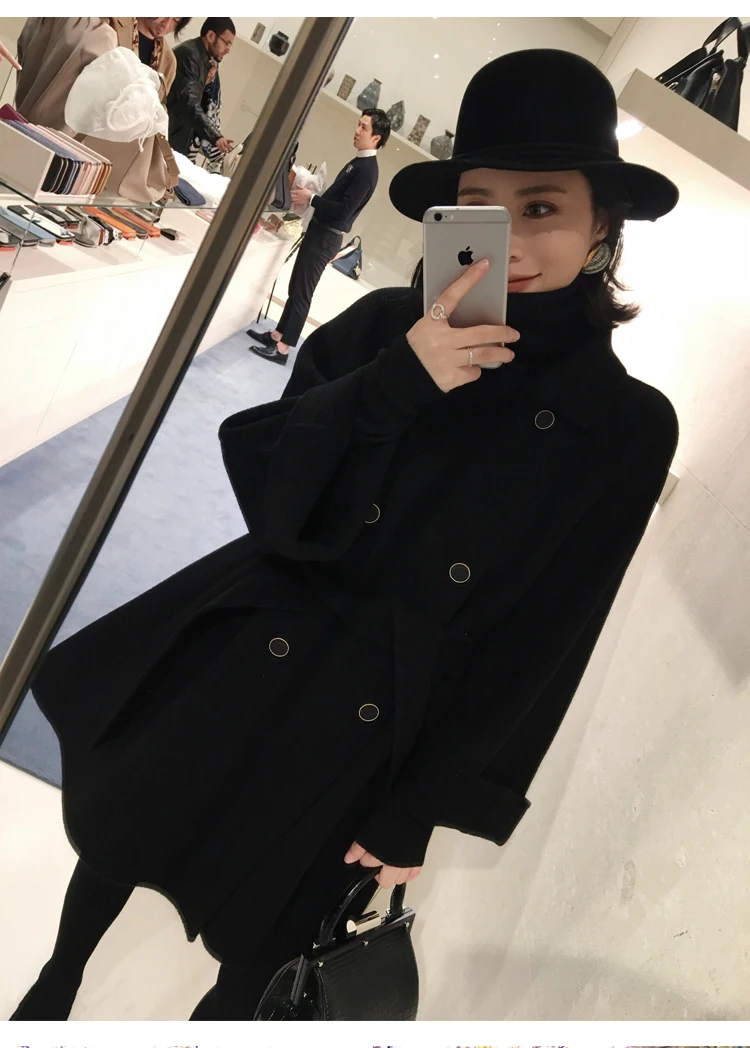 long puffer coat womens Winter Fashion Women Wool Blends Loose Double Breasted Coat Casual Elegant Cotton Solid Thick Femme Cashmere Overcoat puffer coat with hood