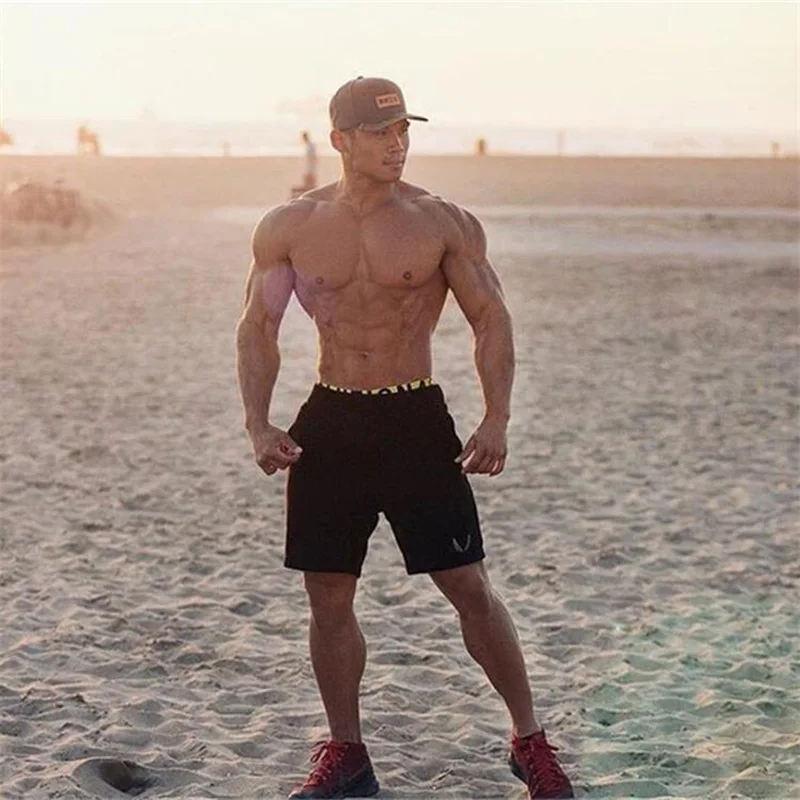 

Man Tracksuit Shorts Gym Fitness Muscle Wear Summer Beach Trousers Breathable Quick-drying Board Short Running Daily SCL233