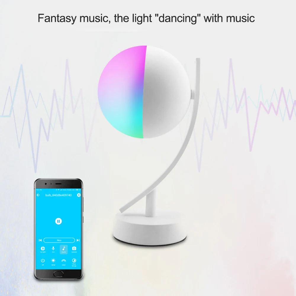 RGB LED WiFi App Remote Control LED Table Lights 7W Smart Voice Desk Lamps Bedroom Dimmable Night Lights For Living Room