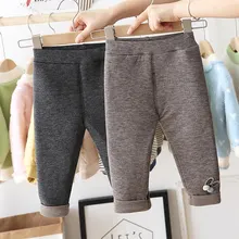 Теплые зимние леггинсы из плотного бархата для маленьких девочек; брюки; коллекция года; детские длинные штаны принцессы; леггинсы; WT987