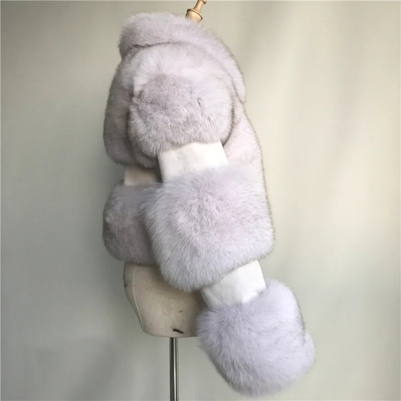 Furealux женская теплая шуба из натурального Лисьего меха короткая зимняя меховая куртка верхняя одежда из натурального меха голубой лисы пальто для женщин