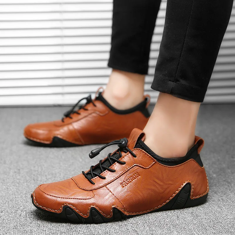 

New City Men Casual Shoes Brand Walking Breathable Footwear Shoes Male Designer Lace Up Flats Men Set of shoes `88