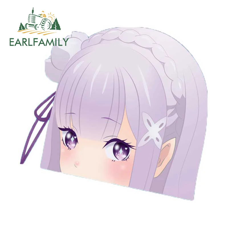 Забавные виниловые наклейки для автомобиля EARLFAMILY 13 см х 12 Re Zero Эмилия Пикер