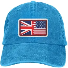 Мужская/Женская Регулируемая джинсовая бейсболка s британский и американский флаг Кепка водителя грузовика
