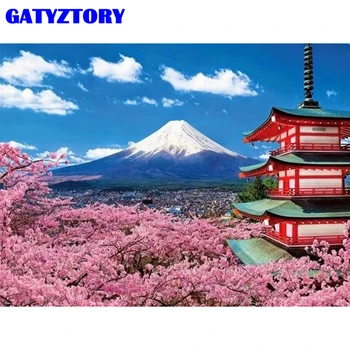 

GATYZTORY Frame Mountain DIY Painting By Numbers Snow Modern Wall Art Canvas By Numbers For Adults Home Wall Decors Artwork