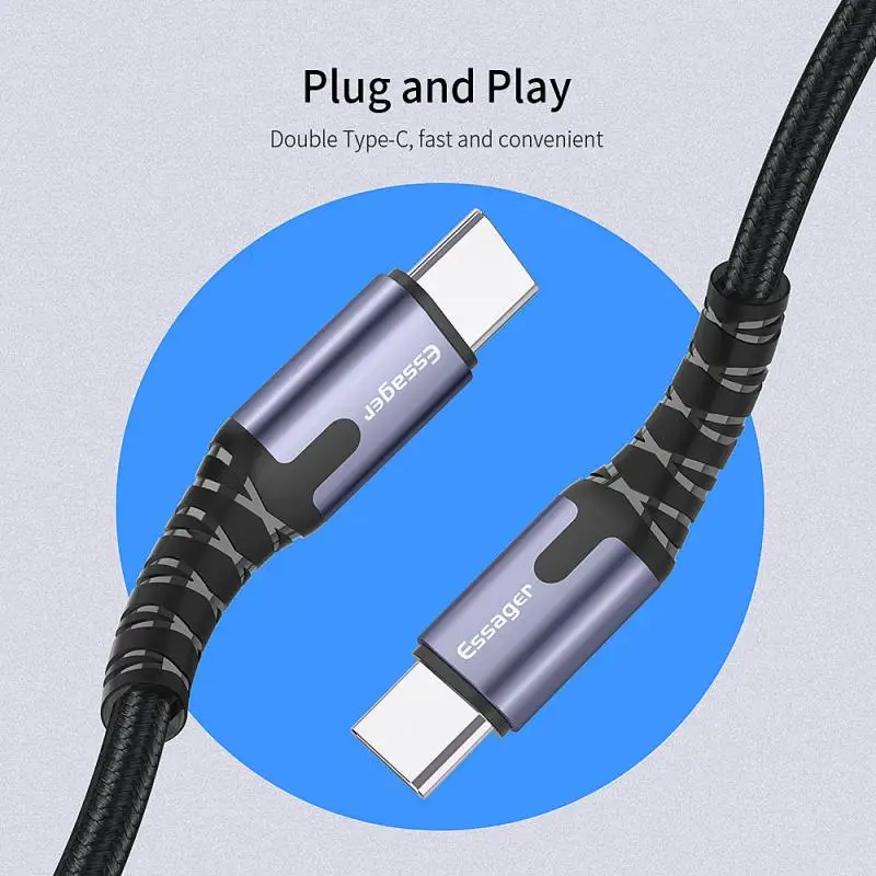 Type-c PD2.0 двойной type-c кабель для быстрой зарядки кабель usb type C для huawei samsung Xiaomi Redmi Note 7 8 10