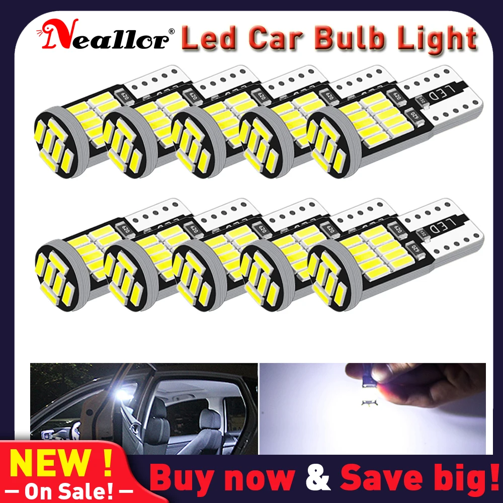 Светодиодсветодиодный лампа CANBUS T10 26smd 4014 12 В 5 Вт 2821 2825 194 диод 10 шт. | Автомобили и