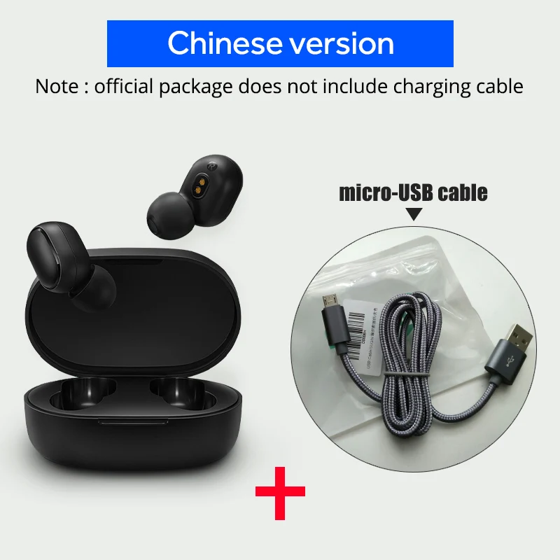 Chinese n cable Из России- Беспроводные наушники Redmi AirDots Глобальная версия - Цвет: Chinese n cable